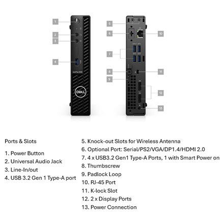DELL Renewed Grade B | OptiPlex 3090 | Intel Core i5 | i5‑10500T | 8 GB | NVMe SSD | 256 GB | Intel UHD Graphics | Windows 11 Pro – Vaizdas 2