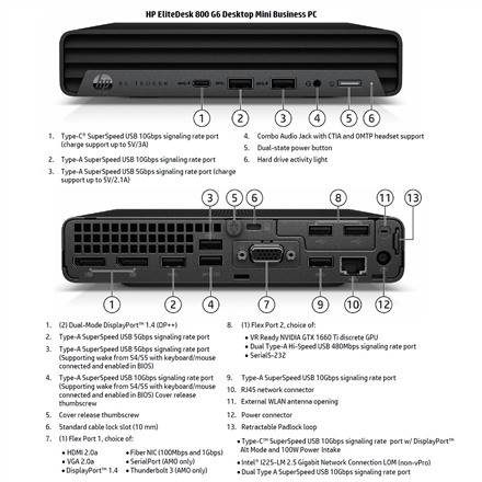 HP Renewed Grade B | ProDesk 800 G6 | Intel Core i5 | i5-10500 | 16 GB | SSD | 256 GB | Intel UHD Graphics 630 | Windows 11 Pro – Vaizdas 2