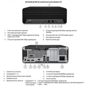 HP Renewed Grade A, EliteDesk 805 G6 SFF, AMD Ryzen 5 PRO, 4650G, 16 GB, SSD, 256 GB, AMD Radeon Graphics, Windows 11 Pro